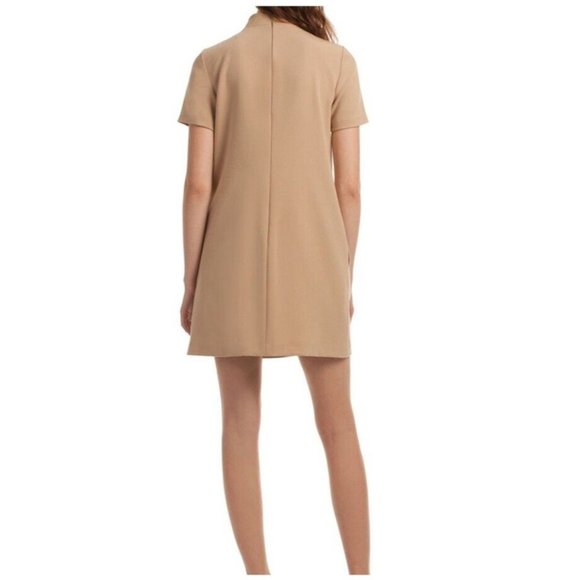 Trina Turk Cut-Out Shift Silver Dress Style # 178308 Tan Camel Women’s Size 12 - Picture 4 of 12